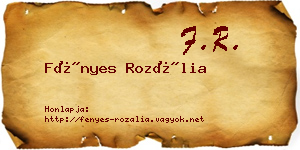 Fényes Rozália névjegykártya