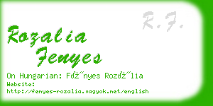 rozalia fenyes business card